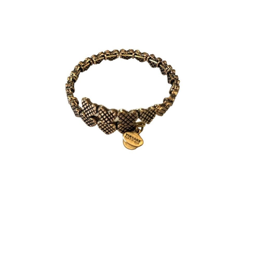 Alex and Ani "Valentine's Day Collection" Romance Hearts Gold Wrap Bracelet - Picture 7 of 11